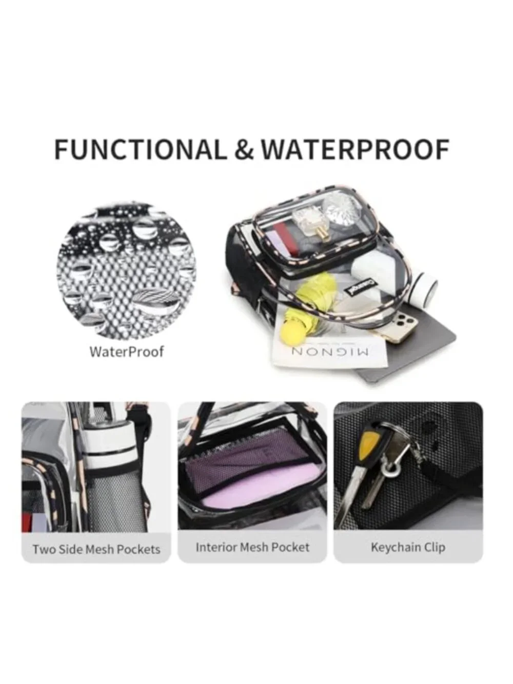 N/A clear backpack
